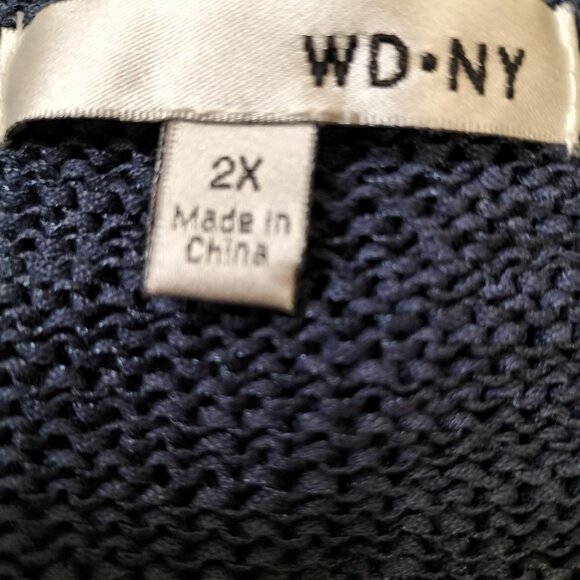 1105)WD.NY Women's Short Sleeve Oversized Slouchy Blue Sweater Plus Size 2X - Picture 6 of 9